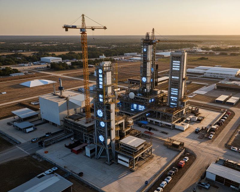 Futuristic Semiconductor Factory Construction in Texas