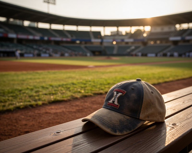 Nostalgic Baseball Stadium at Sunset