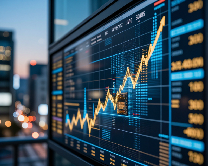 High-tech stock market visualization
