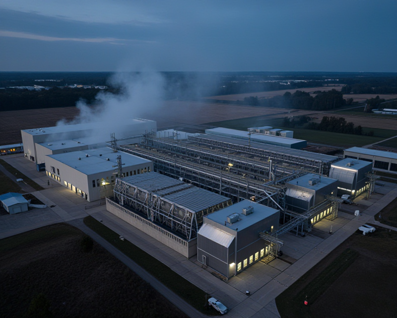 Industrial Data Center at Twilight