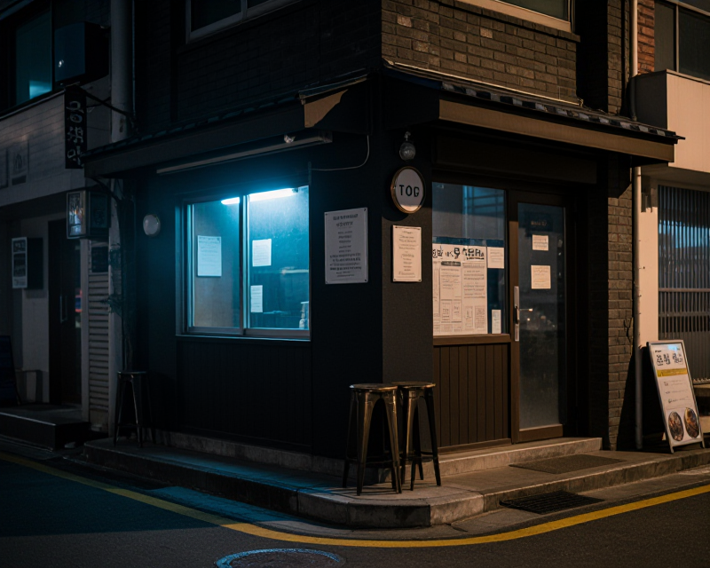 Atmospheric Korean Cafe Night
