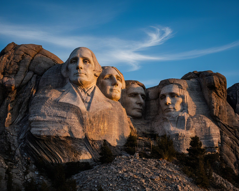Mount Rushmore Monument under Dramatic Light