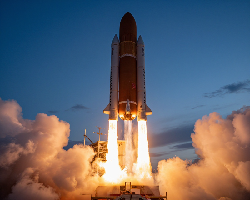 Nuri Rocket Launching into Space