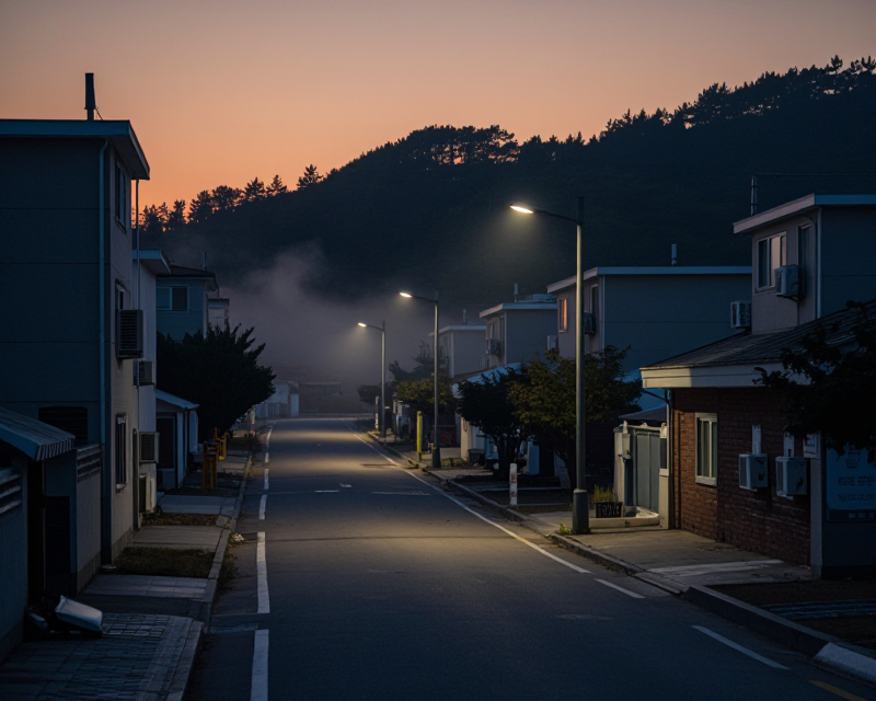 Cinematic Scene of a South Korean Military Residential Area