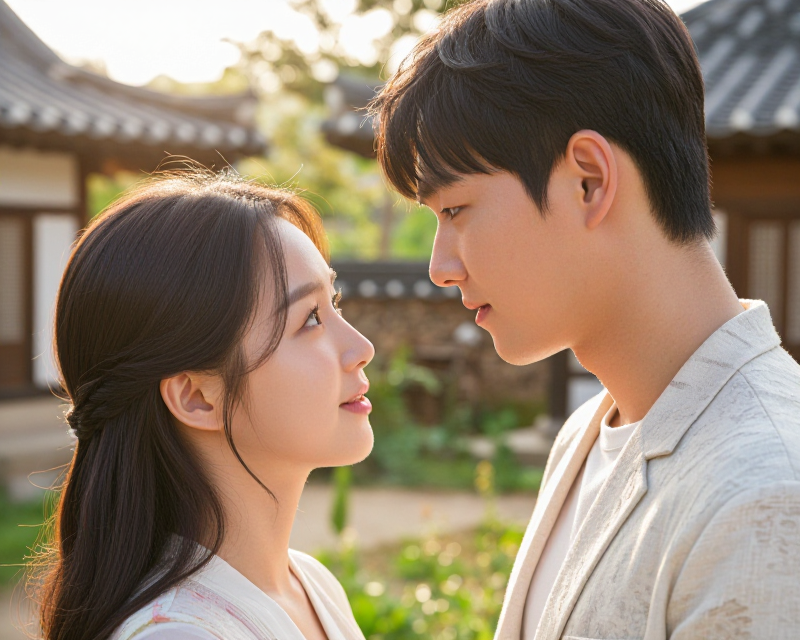 Romantic Korean Village Scene